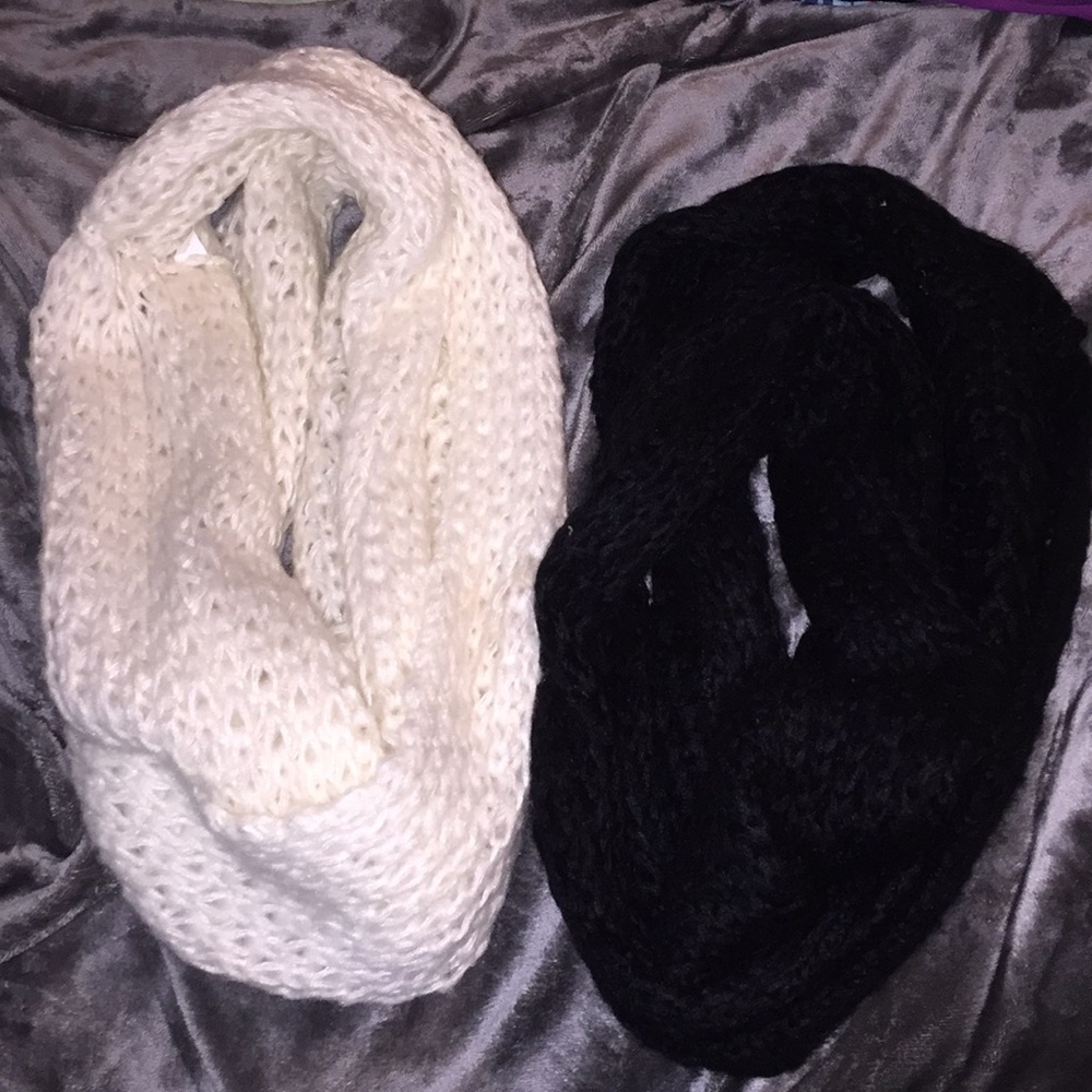 two aeropostale scarfs black and white